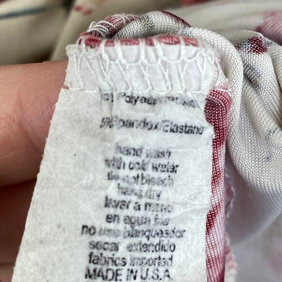 Tres Bien Cream Floral Print Off Shoulder Dress Women's Size Small S - Picture 5 of 7